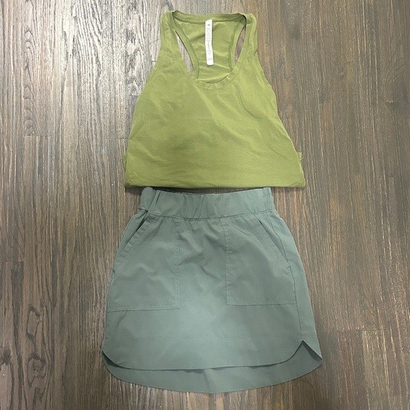 Lululemon Athletica Olive Green Tank Top and Skort set - Picture 1 of 4